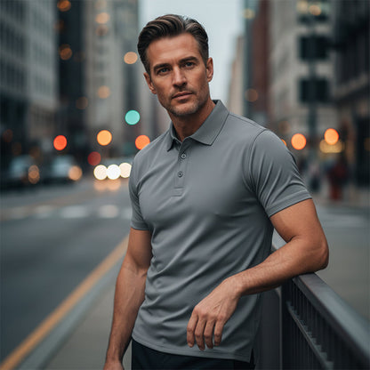 👕Férfi, gyorsan száradó, rövid ujjú, galléros póló
