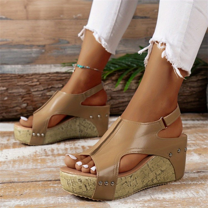 👡✨ Női, nyitott orrú, magas sarkú platform szandál ☀️
