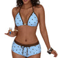 Polka dots mintás, hátsó nyaknál megkötős bikini szett 👙