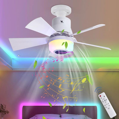 🌈Intelligens mennyezeti ventilátor világítással, RGB-vel és Bluetooth-hangszóróval