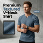 Férfi slim fit V-nyakú rövidujjú ing