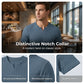 Férfi slim fit V-nyakú rövidujjú ing