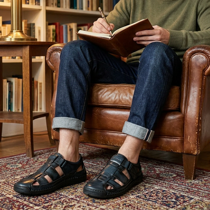 👞 Férfi légáteresztő, zárt orrú szandál – tökéletes strandra és szabadidőre 🌊