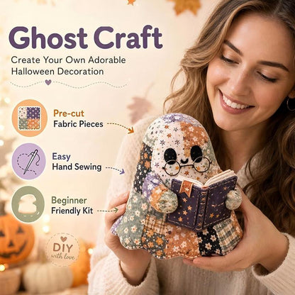 🧵👻HALLOWEENI DIY PATCHWORK KÉSZLET – KIS SZELLEMES, KREATÍV ÉS HANGULATOS