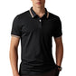 👕💨Férfi gyorsszáradó póló – Kontrasztos hajtóka, rövid ujj, divatos