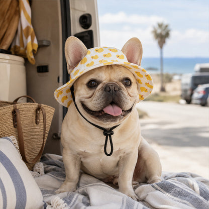 🧢🐶Nyári kiskutyás bucket kalap fülyukakkal – Cukormintás, kényelmes, tökéletes meleg napokra