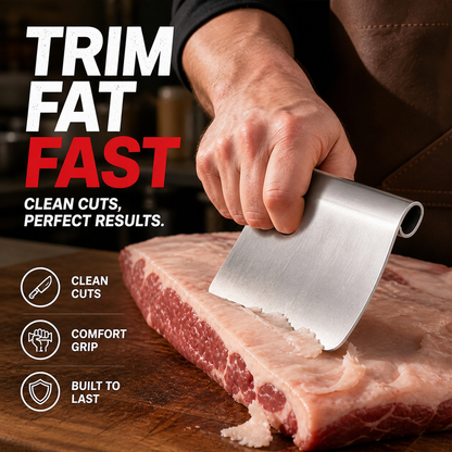 🥩🔪Ergonómikus ívelt húskaparó – Kényelmes fogás, hatékony tisztítás, tartós anyag
