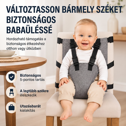 👶🍼 Hordozható bababiztonsági hám – Állítható, gyors és univerzális rögzítés 🪑