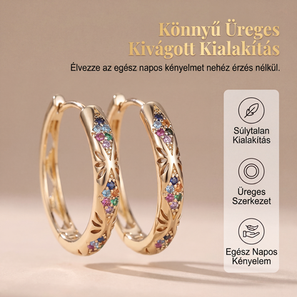 ✨💍Csillogó cirkónia üreges karika fülbevalók – Könnyed elegancia, lenyűgöző csillogás