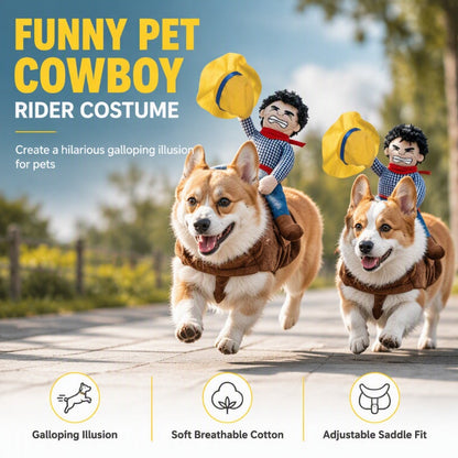 🤠🐶Vicces cowboylovas kutyajelmez – Tökéletes partikra, fotózásokra és játékos kalandokhoz