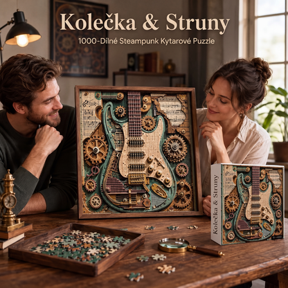 🎸⚙️Kreatív steampunk gitár 3D-s kirakós játék – Kihívás, alkotás és dekoráció egyben