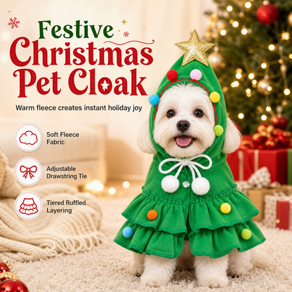 Christmas Tree Pet Cape Cloak for Cats & Dogs