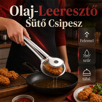 2 az 1-ben rozsdamentes acél olajszűrő fogó