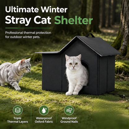 🐱🏠 Meleg és biztonságos menedék a kóbor macskáknak – minden időjárásban!