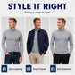 👔 Férfi karcsúsított szabású ál-turtleneck felső – Elegáns viselet hétköznapokra és munkahelyre