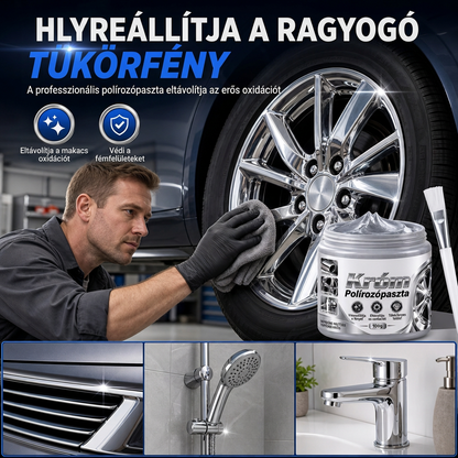 ✨ Fémkróm polírozó és helyreállító paszta ecsettel – Ragyogó króm, új fény 🔥